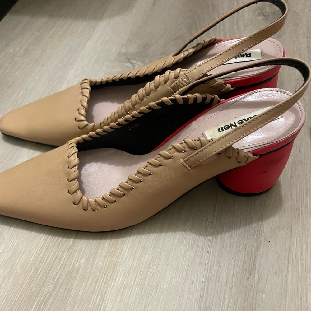 Reike Nen Slingback Pumps with Red Block Heel
